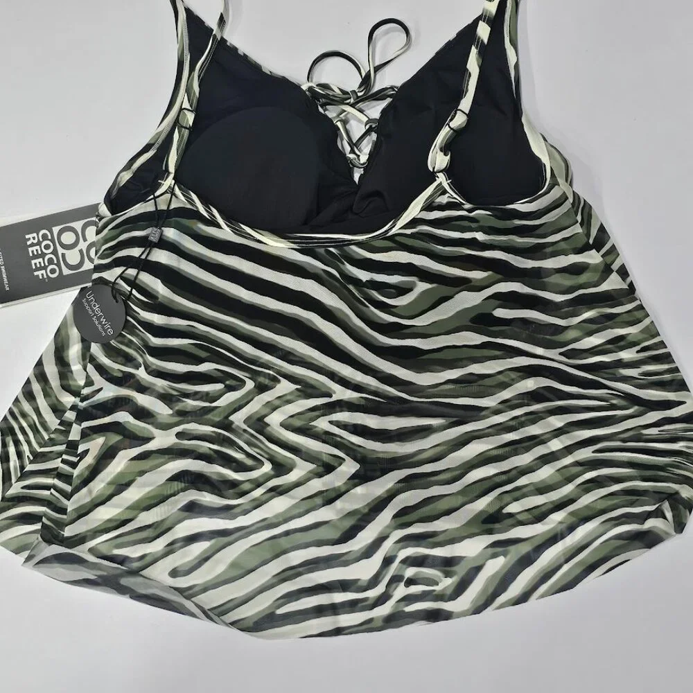 Coco Reef Femme Bra-Sized Mesh Layer Tankini Top